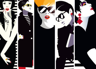 群像的時尚女性