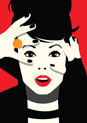 波普艺术风格的时尚女人