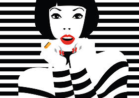 波普艺术风格的时尚女人