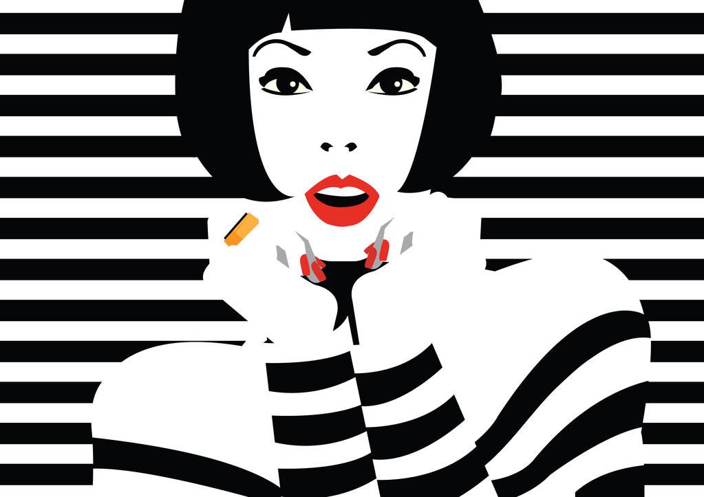 波普艺术风格的时尚女人