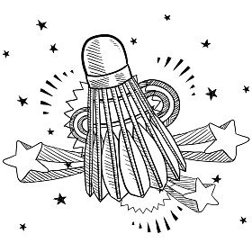 羽毛球素描很兴奋图片