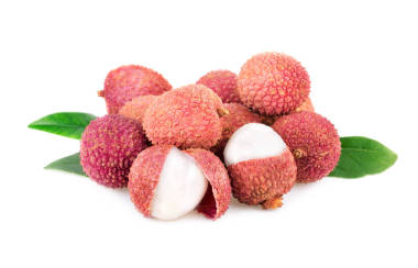 在白色的荔枝新鮮水果圖片