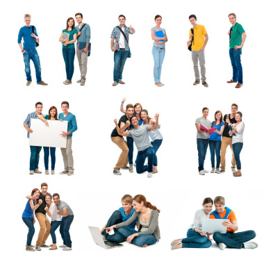 一群白人學(xué)生