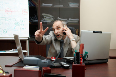 在工作中的成功老板。情感