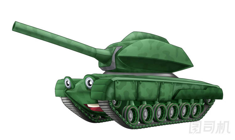 卡通快樂坦克-兒童插畫照片