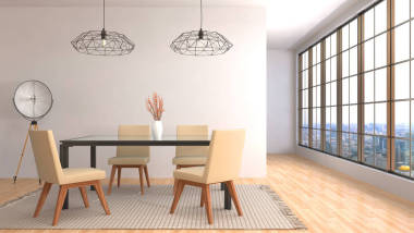 室內(nèi)用餐區(qū)。3d 圖圖片