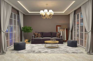 內(nèi)政部與沙發(fā)。3d 圖