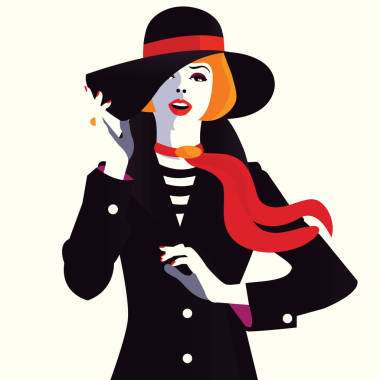 波普艺术风格的时尚女人.照片