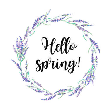 水彩熏衣草花環(huán)照片