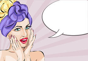 炙手可热的性感神奇女侠与讲话泡泡矢量