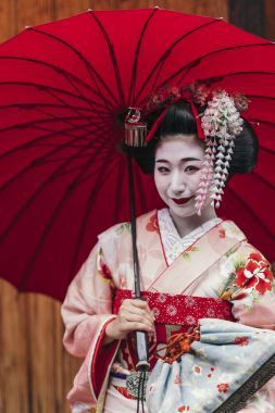 在祗園舞妓藝妓的肖像圖片