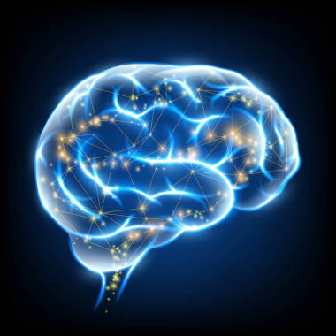 发光的人类大脑神经细胞与图片