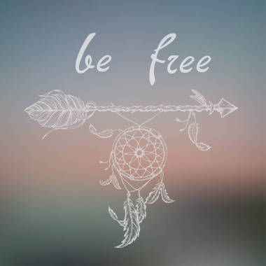 民族箭頭、 羽毛、 捉。波西米亞風格。自由概念