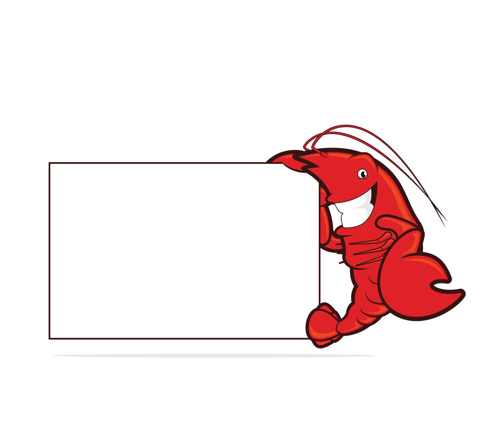 龙虾拿着一块空白的板 龙虾拿着一块空白的板