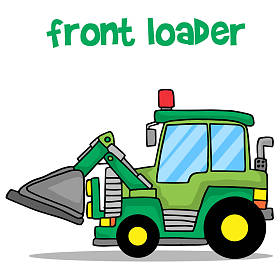 卡通前端装载机矢量艺术照片