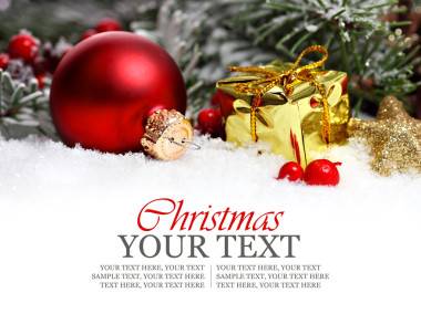 圣誕邊界與飾品、 金現(xiàn)在和雪