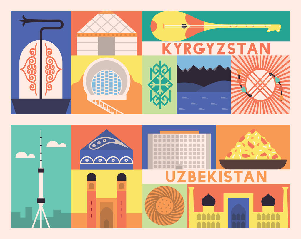 吉尔吉斯斯坦和乌兹别克斯坦的符号集 吉尔吉斯斯坦和乌兹别克斯坦的符号集