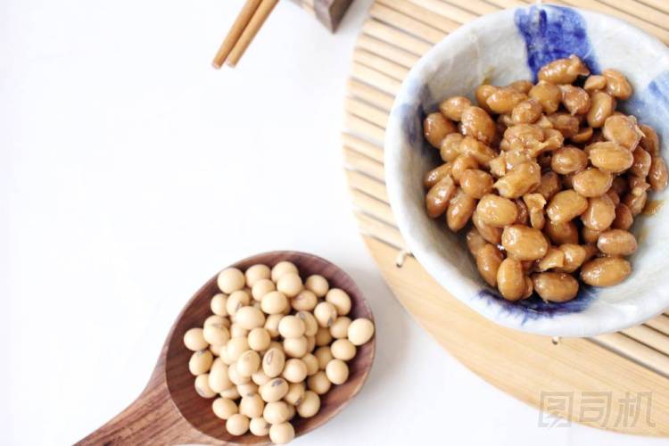 納豆日本食品在白色背景上