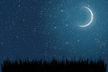 背景夜空的星星和月亮