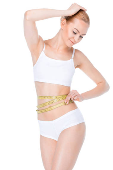 測(cè)量卷尺的女人