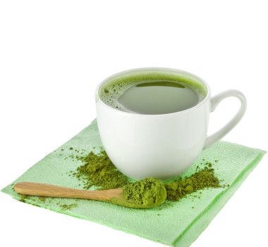 日本抹茶粉的绿茶杯图片