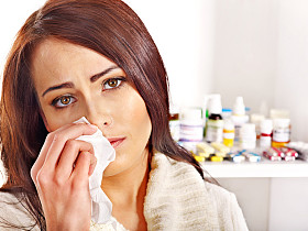 女人用手帕有片和丸.照片