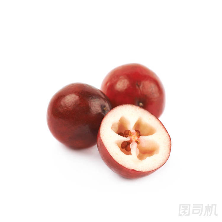 堆的切片小紅莓孤立圖片