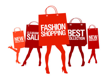 購物女人剪影.圖片