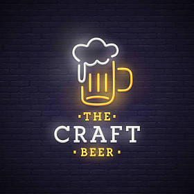 汉堡的霓虹灯，明亮的招牌，光旗帜。汉堡的标志象