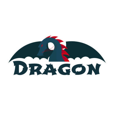 龍的標志。中國龍。矢量平面插畫