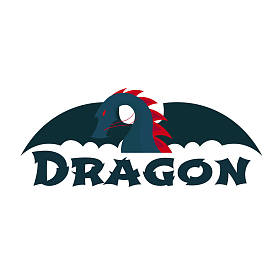 龙的标志。中国龙。矢量平面插画