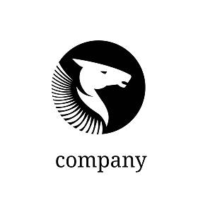 马头部的轮廓。标志设计矢量模板。标识标志图标。飞马座 Mithological 与翅膀。象征着力量、 力量和决心