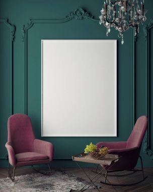 小樣在時(shí)髦室內(nèi)背景、 斯堪的納維亞風(fēng)格、 3d 渲染的海報(bào)幀