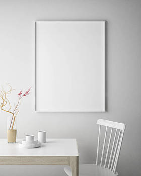 小样在时髦室内背景、 斯堪的纳维亚风格、 3d 渲染的海报帧