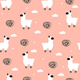 无缝花纹圆点与喇嘛和云彩