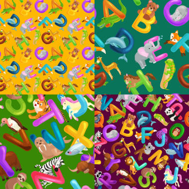 動物字母設(shè)置為學(xué)齡前孩子 abc 教育