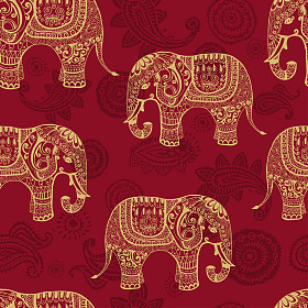 程式化的 elefants 无缝模式