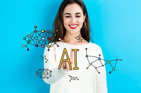 Ai 文本和女人在一起图片