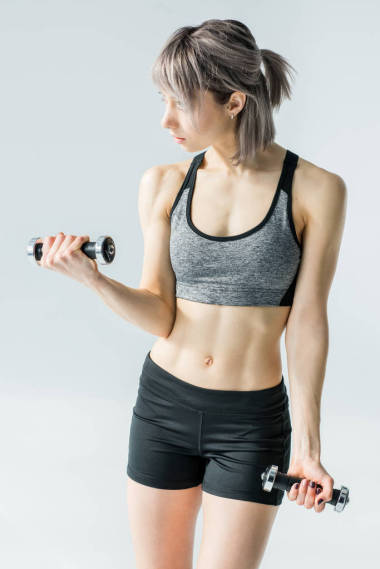 女人的啞鈴訓(xùn)練圖片