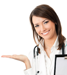 快乐的微笑医生显示、 被孤立