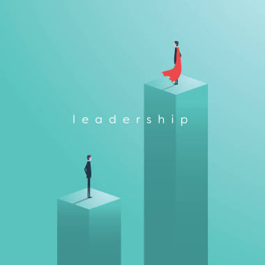 業(yè)務(wù)領(lǐng)導(dǎo)矢量概念與領(lǐng)袖是超級英雄