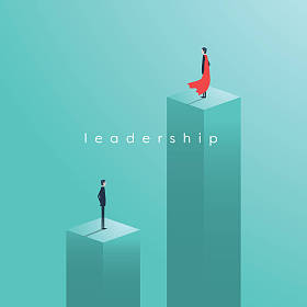 业务领导矢量概念与领袖是超级英雄