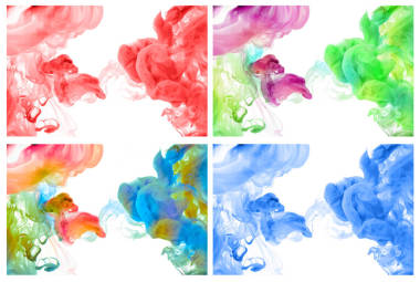 在水中的压克力颜色。抽象背景