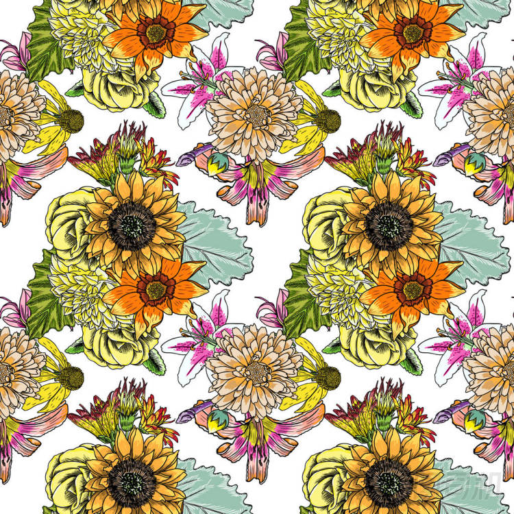 無縫模式與鮮花