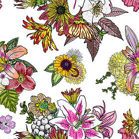 无缝模式与鲜花照片