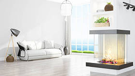 现代明亮的室内。3d 渲染图片