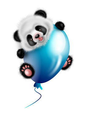 熊猫与气球图片