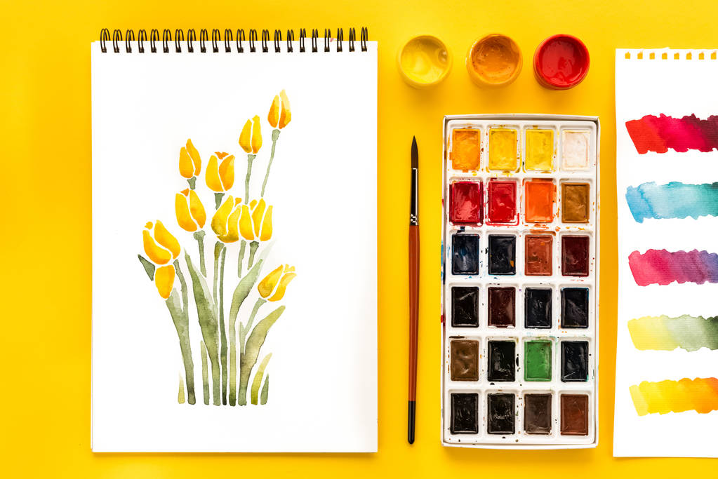 绘图、 颜料和画笔图片