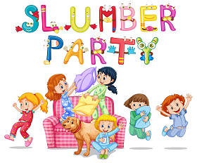 睡衣派对女孩穿着睡衣在家