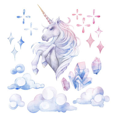 可愛的水彩獨角獸